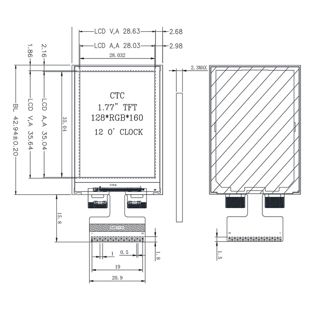 1.77 Inch LCD Screen TFT Displ - Tft Display 2.4 ulasan dan harga